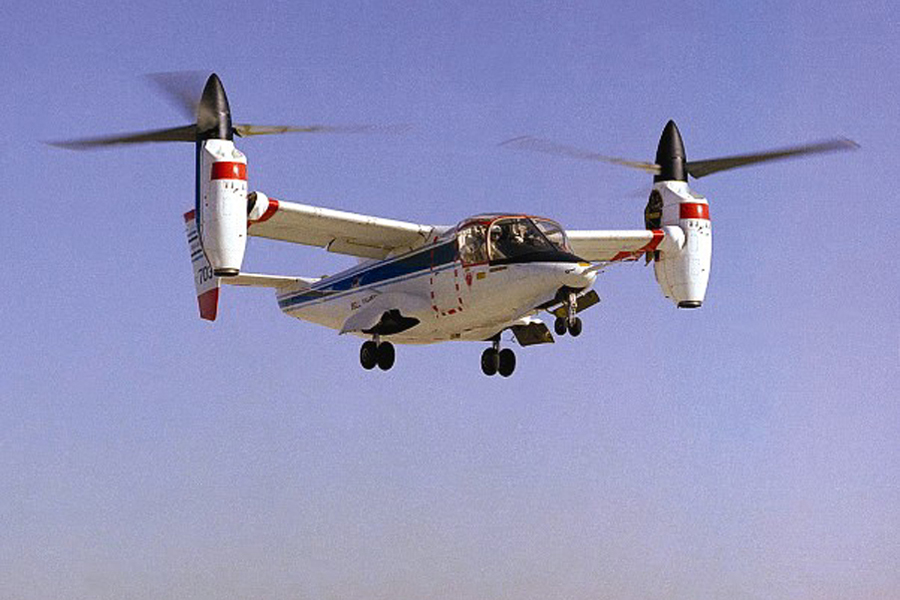 Space History Photo: Tiltrotor Research Aircraft Hovering
